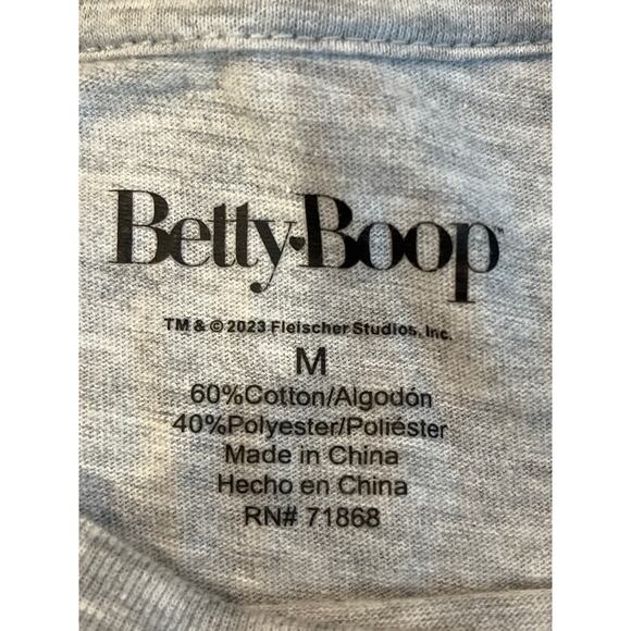 Betty Boop Gray Graphic Short Sleeve T Shirt Medium - Picture 3 of 5